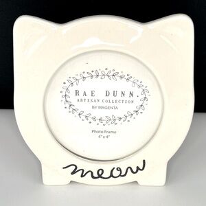 Rae Dunn - ‘Meow’ ceramic picture frame. 4“ x 4“. NWT Firm!